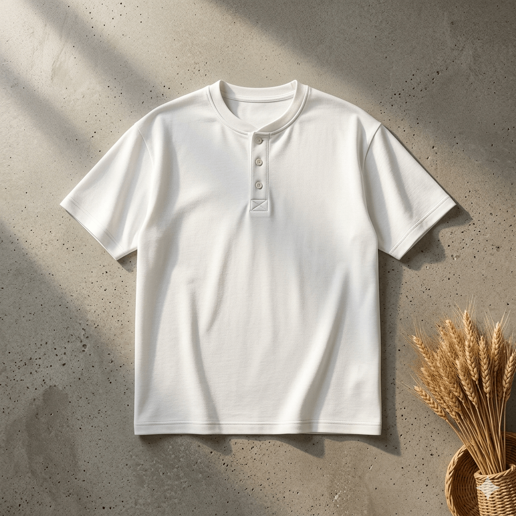 Men’s Slim Fit Henley T-Shirt – Premium Stretch Cotton T-Shirt - The Divine Shop