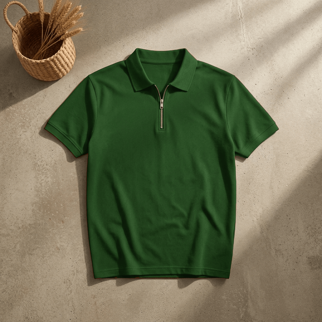 Mens zipper polo shirt - The Divine Shop