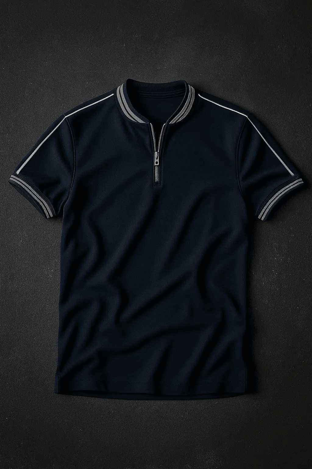 Navy madmext smoked polo neck shirt - Premium Polo T-Shirt from The Divine Shop - Just Rs.1999! Shop now at The Divine Shop
