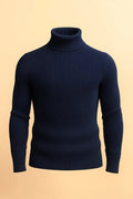 Navy ribbed turtleneck sweater - Premium High Neck from My Store - Just Rs.1999! Shop now at The Divine Shop