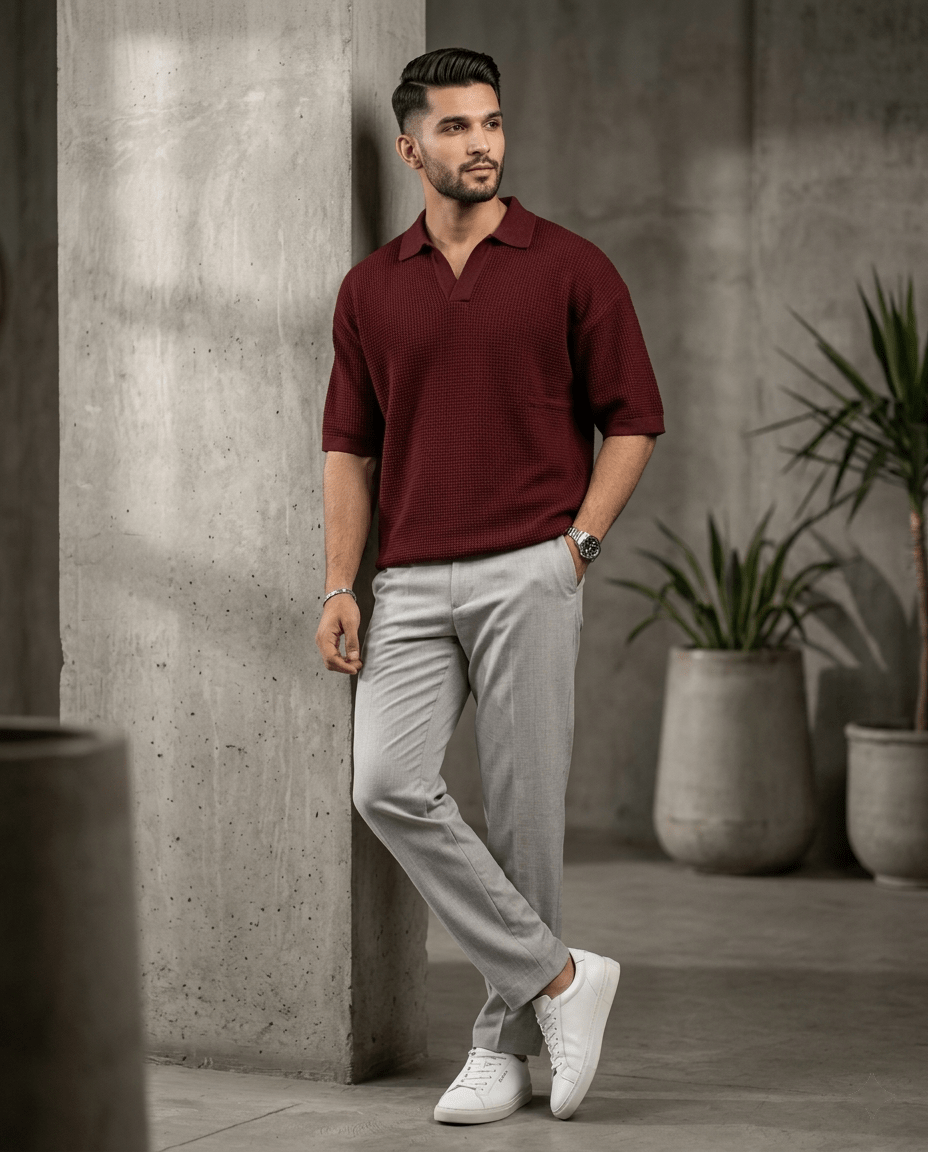 Oversize Honeycomb Polo - The Divine Shop