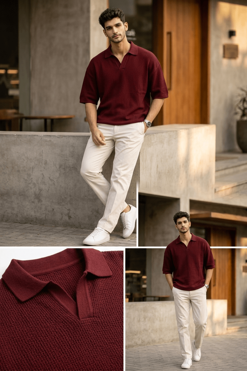 Oversize Honeycomb Polo - The Divine Shop