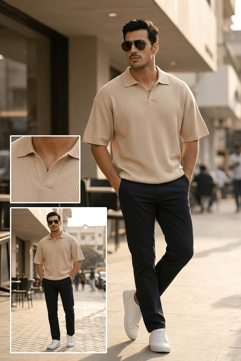 Oversize Honeycomb Polo - The Divine Shop