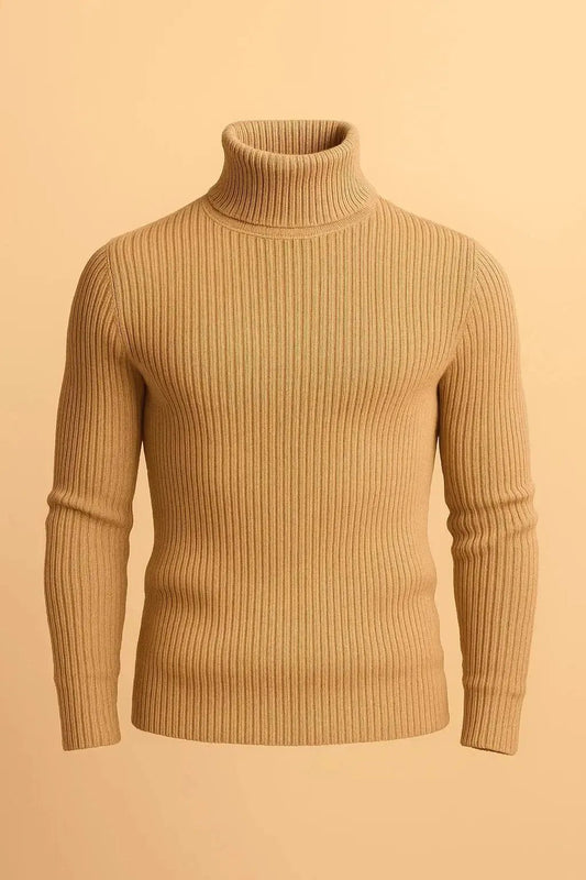 Skin ribbed turtleneck sweater - The Divine Shop