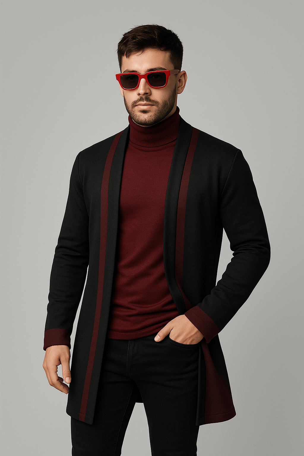 Turkish Style Contras Style Epsom Coat - The Divine Shop