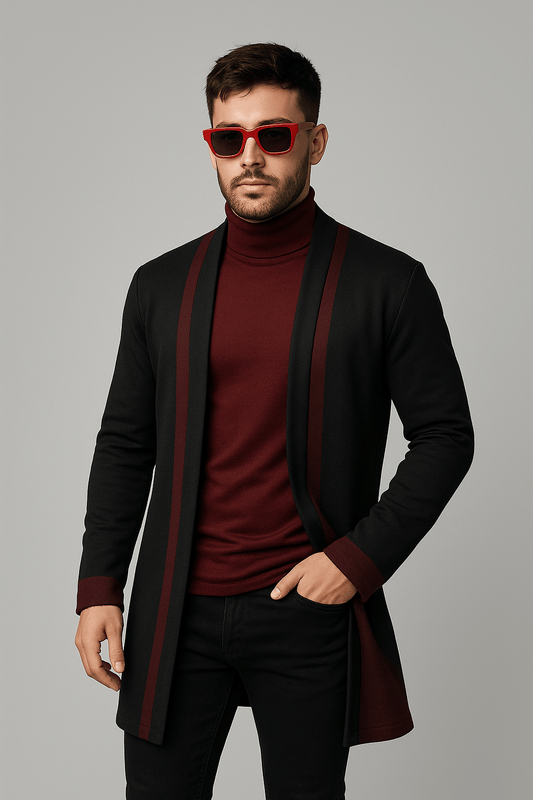 Turkish Style Contras Style Epsom Coat - The Divine Shop