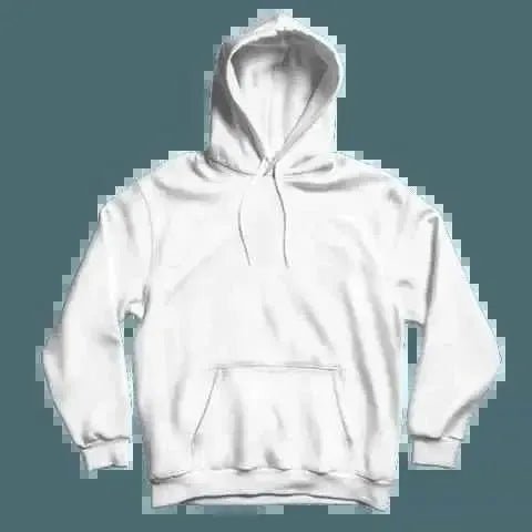 White cotton fleece hooded sweatshirt - Premium Hoodies from My Store - Just Rs.1799! Shop now at The Divine Shop