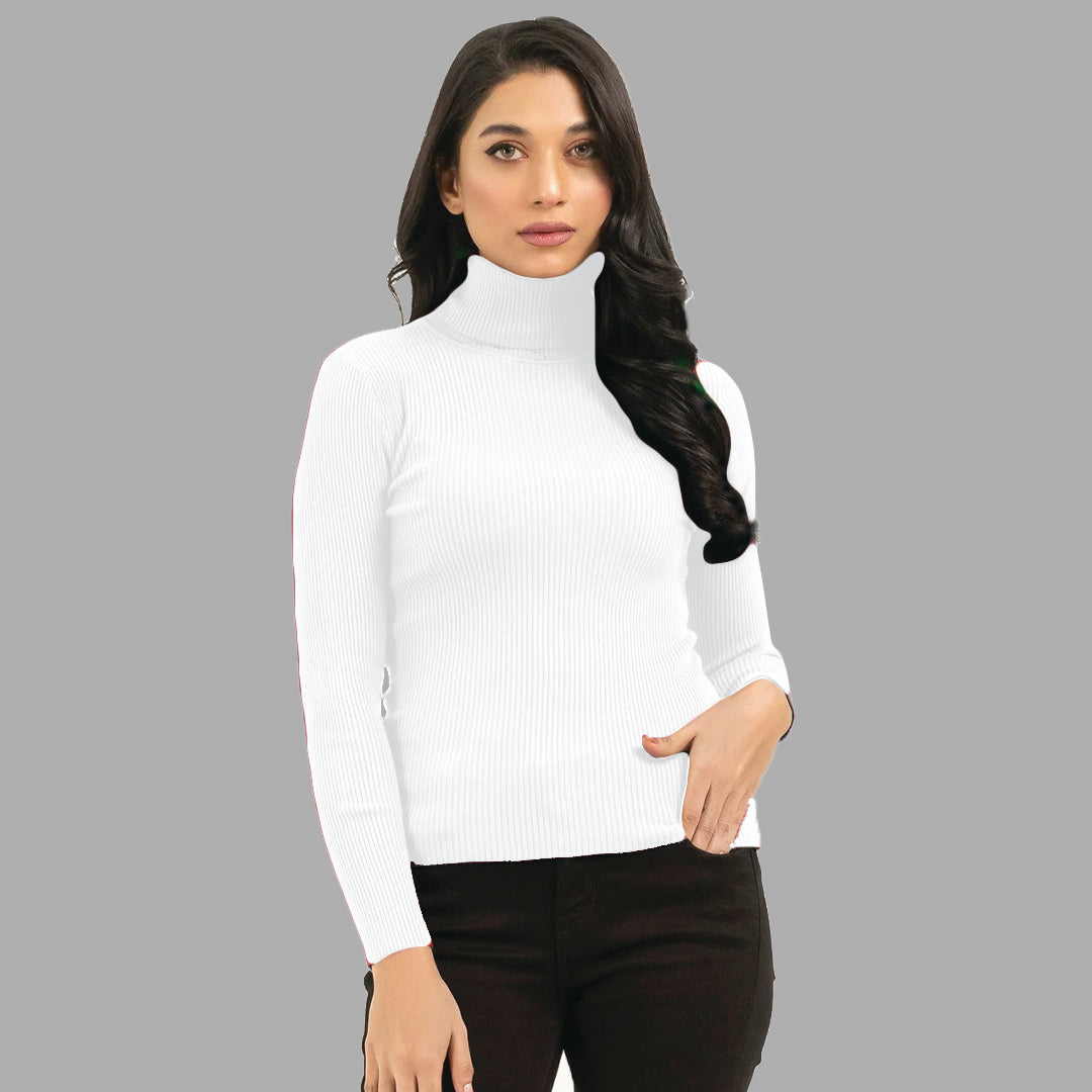 White High neck - Premium High Neck from My Store - Just Rs.1999! Shop now at The Divine Shop