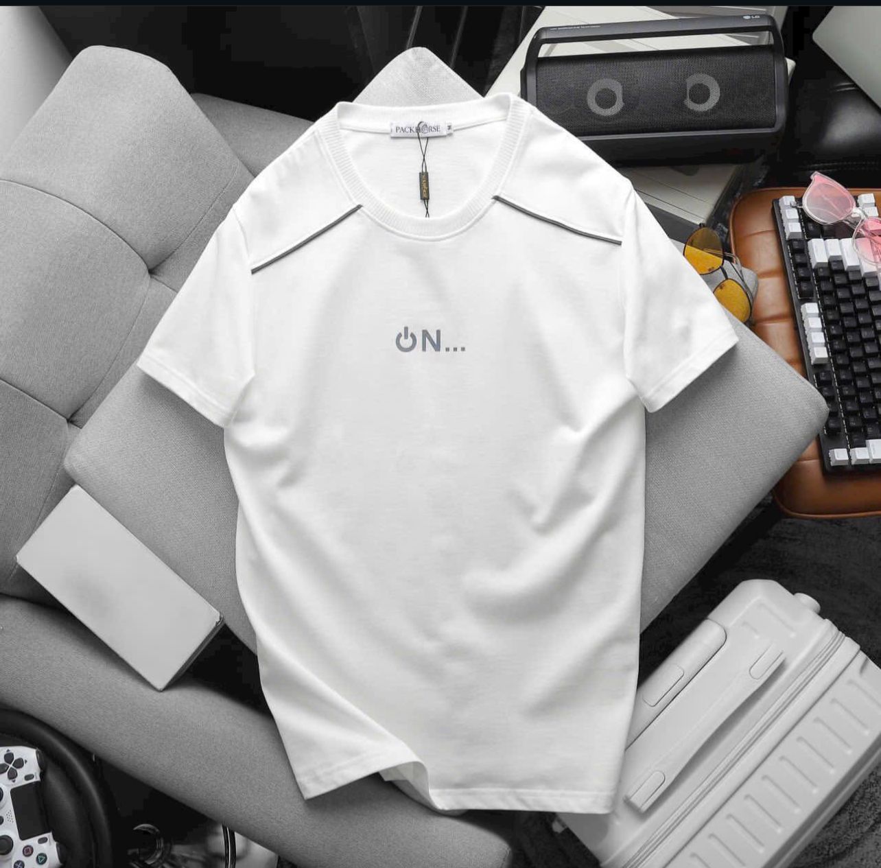 Men’s Minimalist “ON” Graphic T-Shirt – Premium Cotton Casual Summer Tee